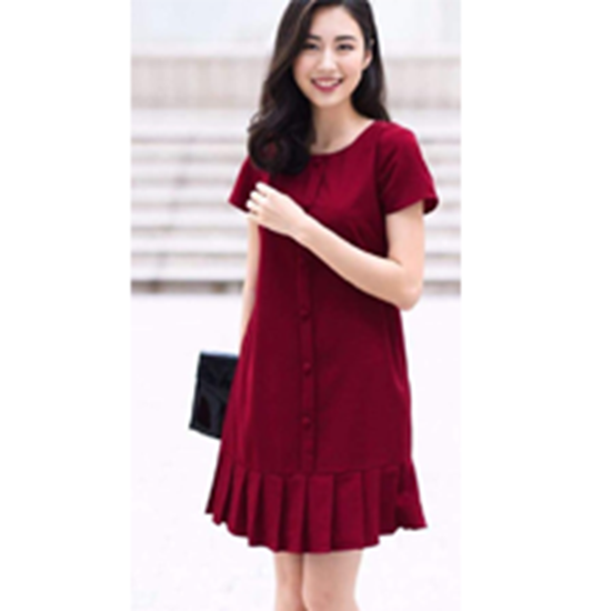 Picture of Đầm bầu nút bọc chân váy xếp LY-TQS621